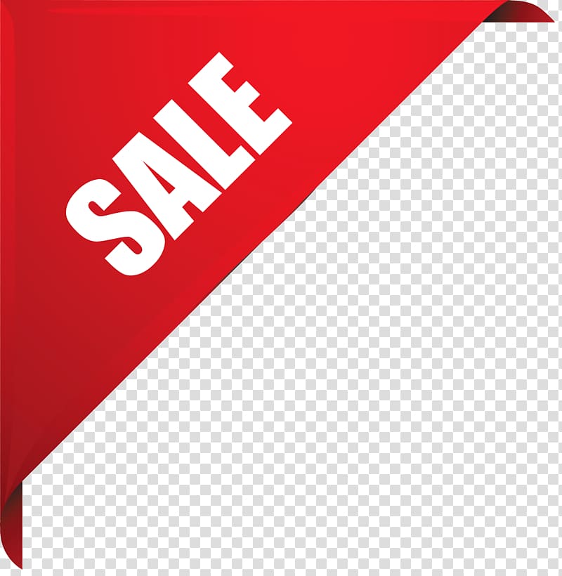 Sales Sticker , Sale Corner , red background with Sale text overlay transparent background PNG clipart