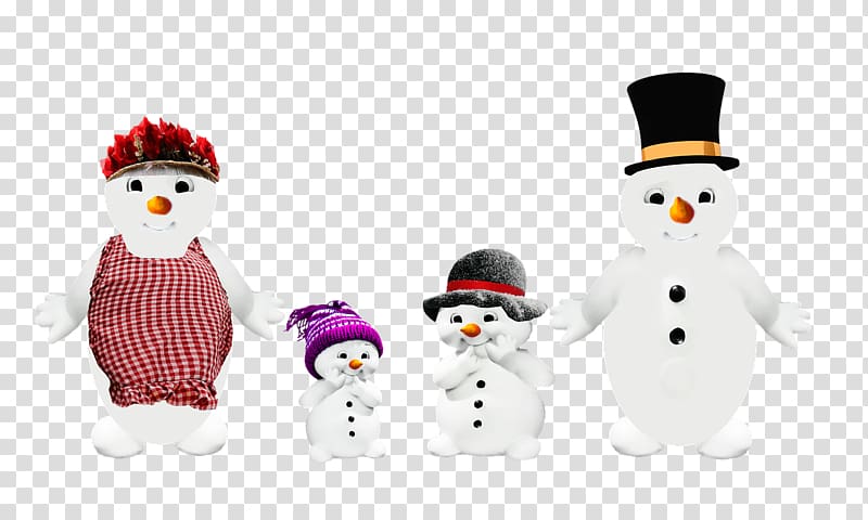 snowmen family illustration, Snowman Family transparent background PNG clipart