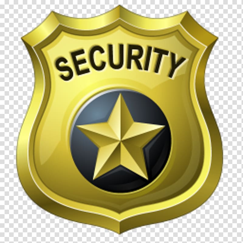 yellow and black security badge illustration, Security guard Free content Police officer , Contract transparent background PNG clipart