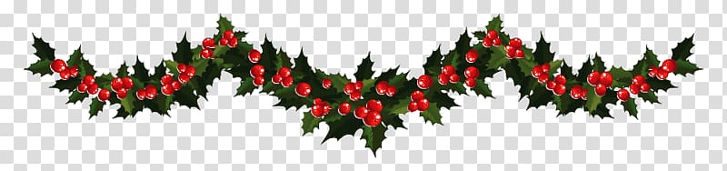 red cherries illustration, Garland Christmas Red transparent background PNG clipart