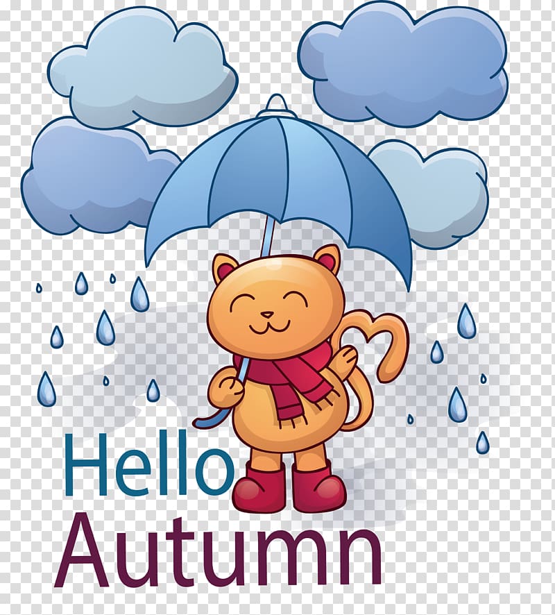 , Puss in umbrella transparent background PNG clipart