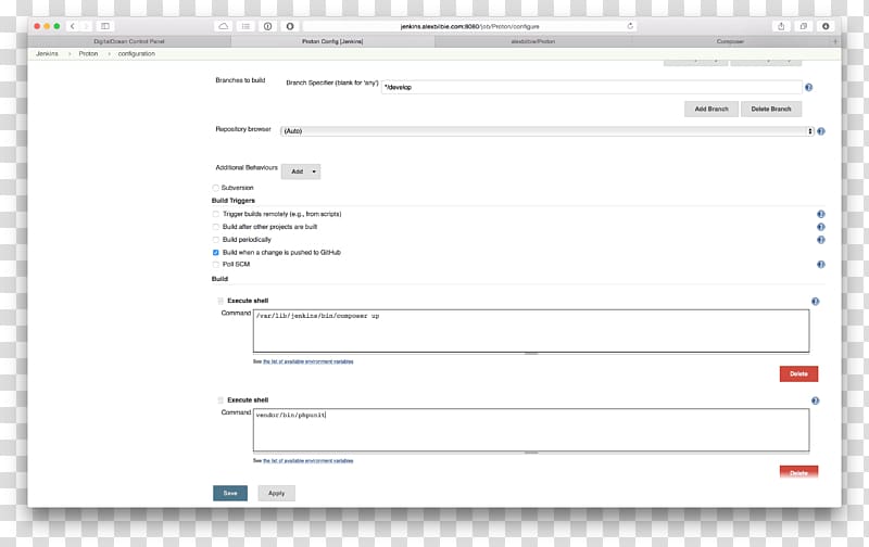 JIRA Computer Software Laravel Configuration file Screenshot, jenkins transparent background PNG clipart
