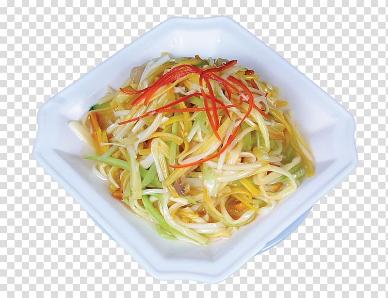 Chow mein Chinese noodles Singapore-style noodles Yakisoba Green papaya salad, Plate of mixed Mushrooms transparent background PNG clipart