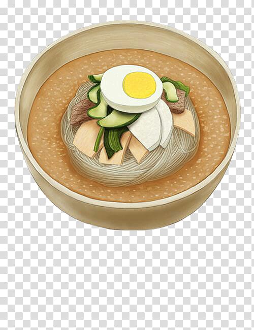 Korean cuisine Kal-guksu Ramen Bibimbap Japanese Cuisine, Noodle ham omelette transparent background PNG clipart