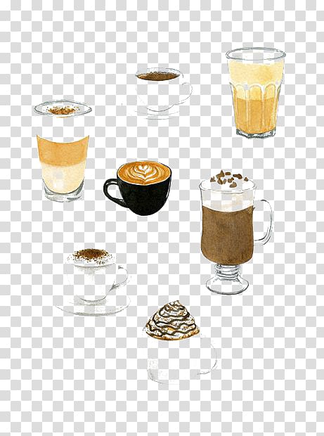 Coffee milk Caffxe8 Americano Coffee milk Coffee cup, Cartoon Milk cap transparent background PNG clipart