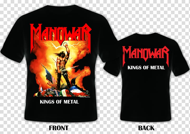 T-shirt Kings of Metal Manowar Heavy metal Guns N' Roses, T-shirt transparent background PNG clipart