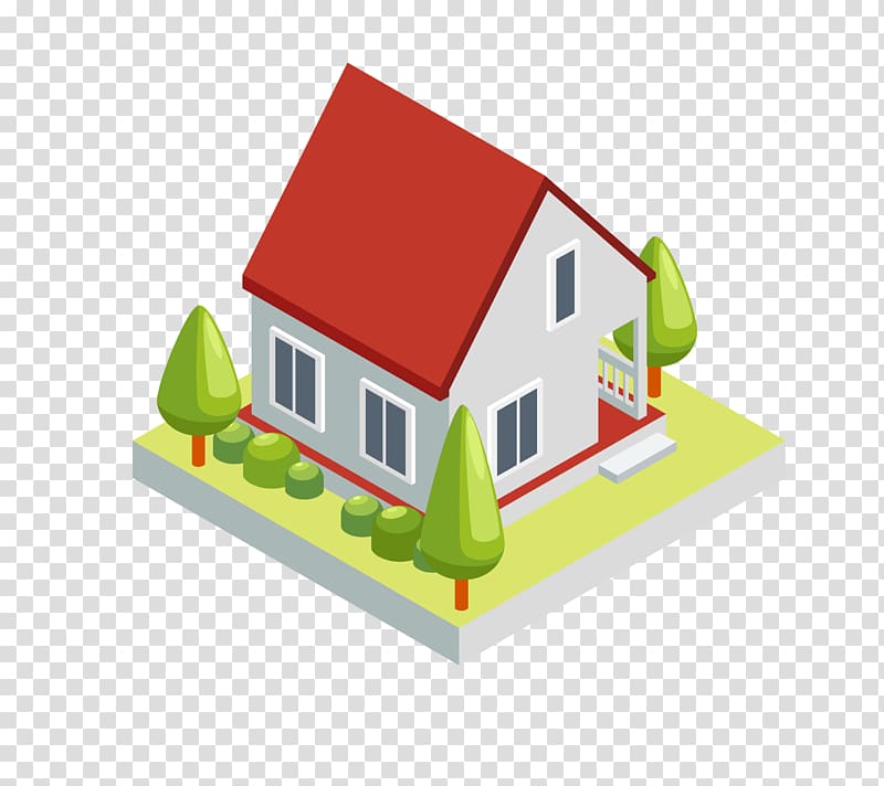 3D computer graphics House Three-dimensional space, 3D house model transparent background PNG clipart