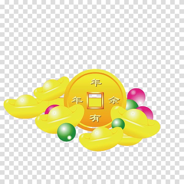 u5143u5b9d Gold Chinese New Year, Chinese New Year,coin,New Year\'s transparent background PNG clipart