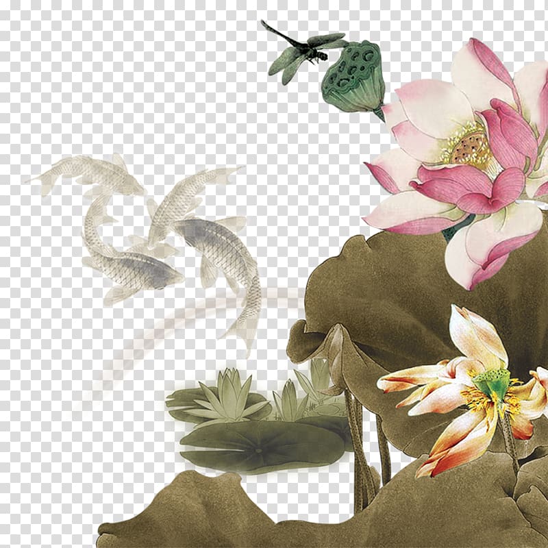 China Mid-Autumn Festival Lantern Festival , Hand-painted lotus transparent background PNG clipart