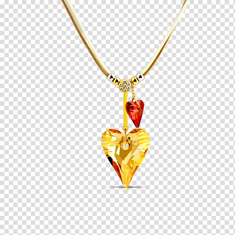 Charms & Pendants Heart Necklace Computer file, Golden Heart transparent background PNG clipart