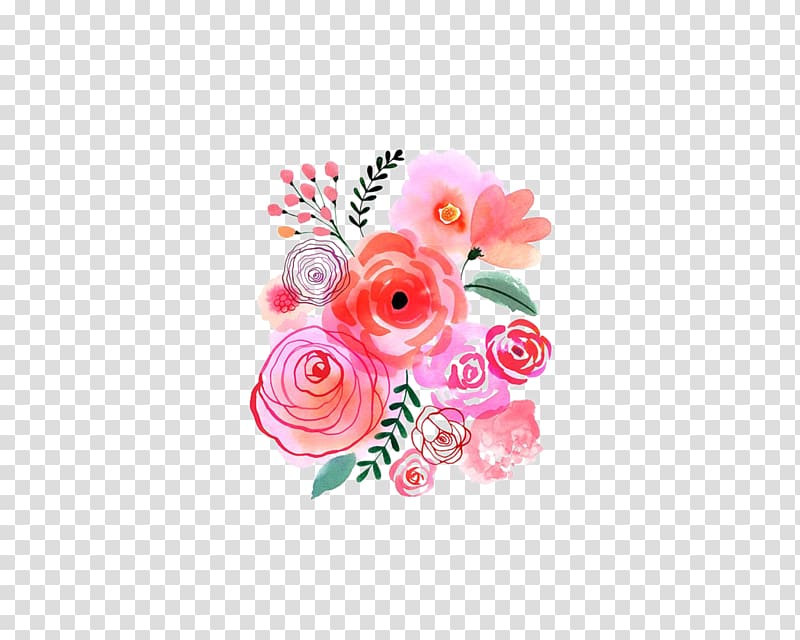 orange, pink, and green petaled flower illustration, Watercolour Flowers Watercolor: Flowers Flower bouquet Painting, Watercolor Flowers transparent background PNG clipart