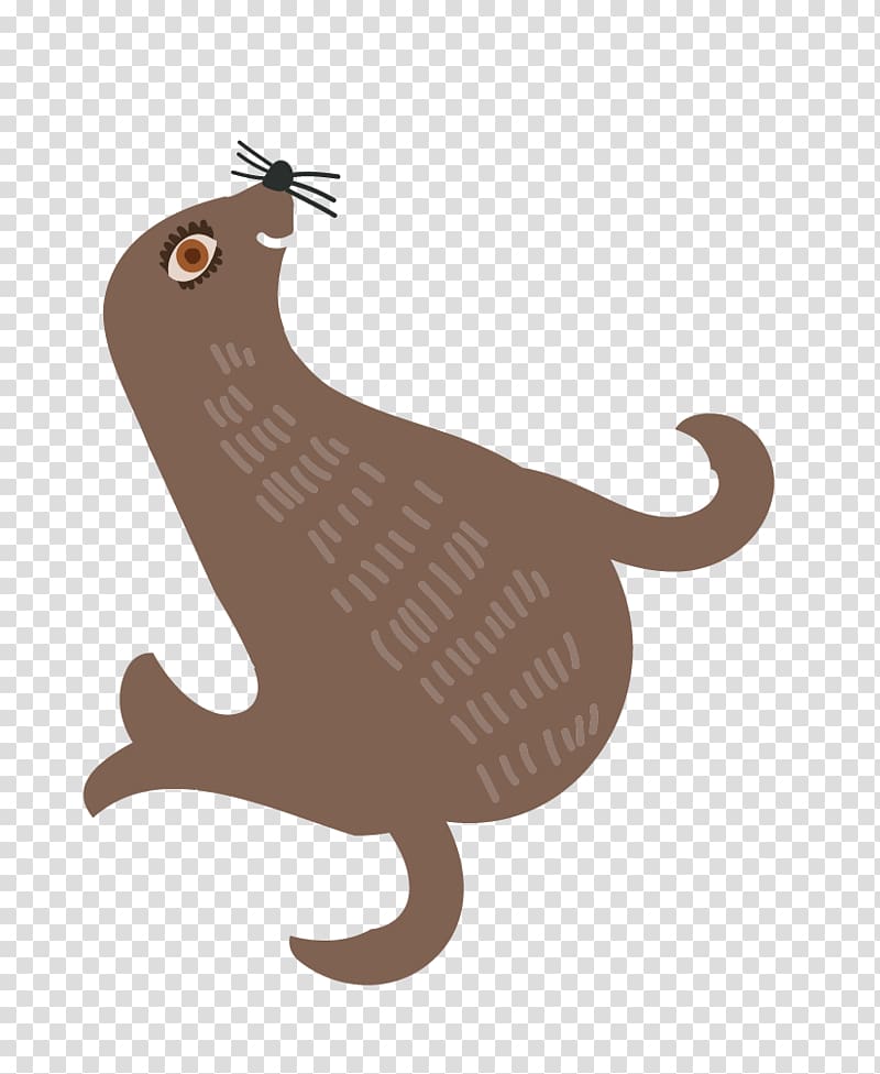 Earless seal Cartoon Illustration, Flat seal cartoon transparent background PNG clipart