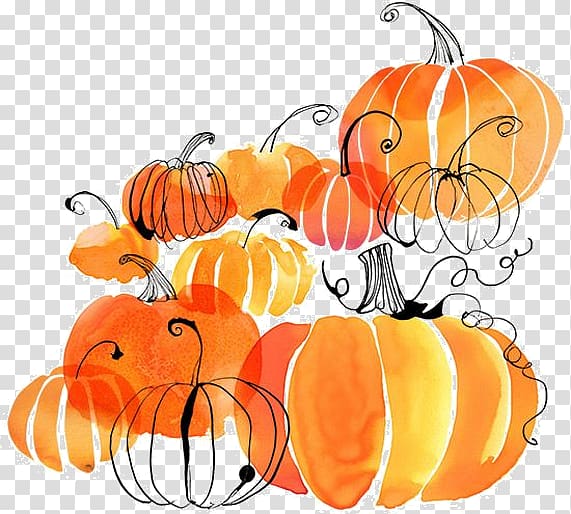 Pumpkin pie Watercolor painting New Hampshire Pumpkin Festival Autumn, pumpkin transparent background PNG clipart