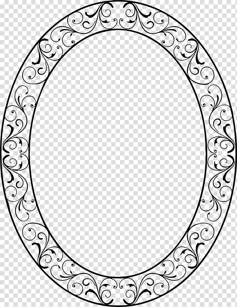 Frames Oval Decorative arts , black and white transparent background PNG clipart