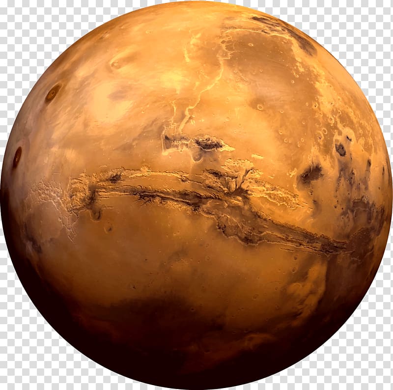 brown planet illustration, Earth Moons of Mars Planet Valles Marineris, mars planet transparent background PNG clipart