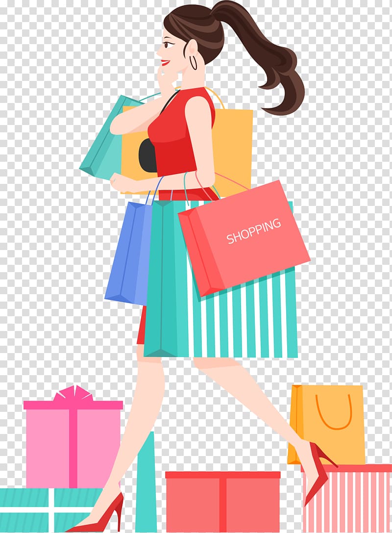 Shopping Illustration, Wedding purchasing transparent background PNG clipart