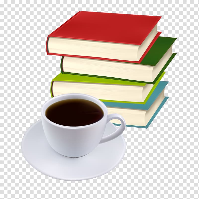 Book Stack, Books and coffee transparent background PNG clipart