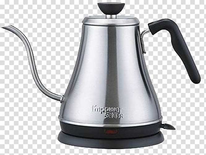 Coffee Electric kettle Electricity Stainless steel, Electric kettle with long mouth and long mouth transparent background PNG clipart