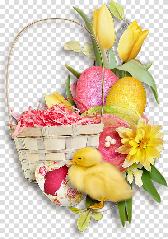 Floral design Easter Basket Flower, Easter transparent background PNG clipart