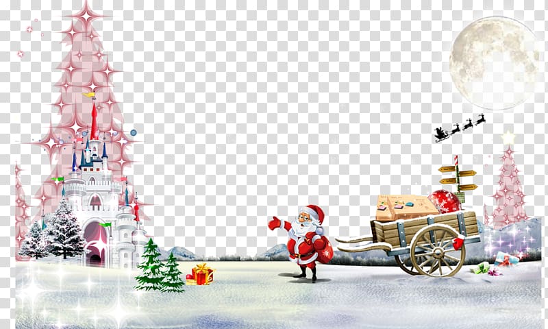 Christmas tree Santa Claus, Creative Christmas transparent background PNG clipart
