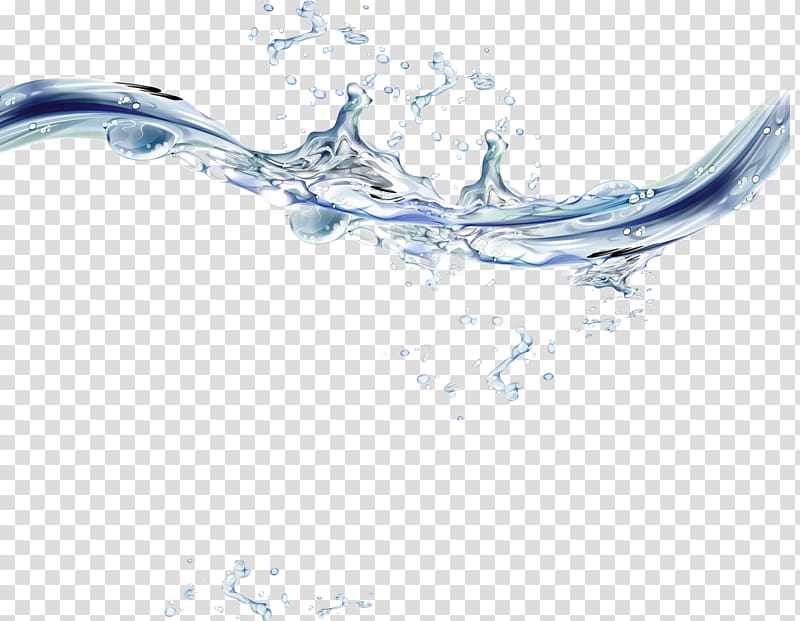 blue water flow splash effect element transparent background PNG clipart