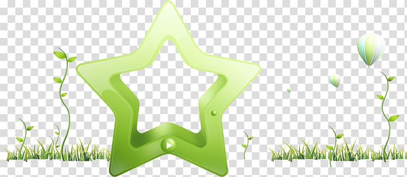 Green Blue , Five-pointed star and green grass transparent background PNG clipart