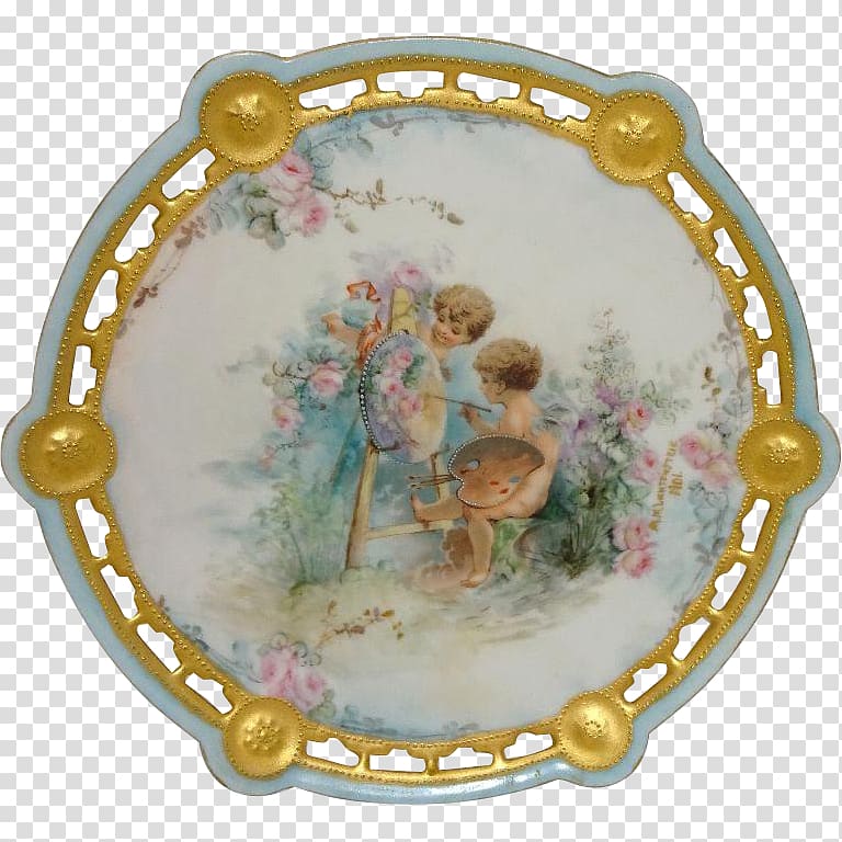 Porcelain Oval, Handpainted Plates transparent background PNG clipart