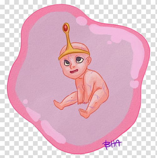 Pink M Cartoon Character, Embryo transparent background PNG clipart