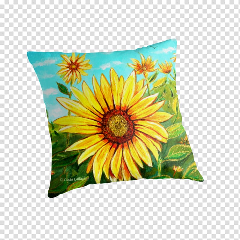 Common sunflower Cushion Throw Pillows Sunflower seed, sunflower leaf transparent background PNG clipart
