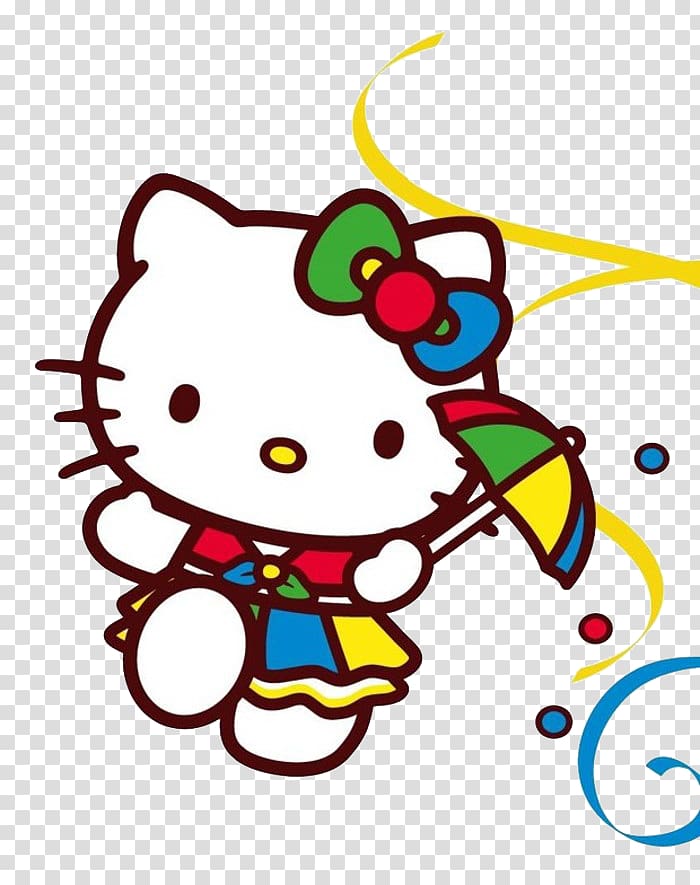 Hello Kitty illustration, Hello Kitty Kitten Sanrio T-shirt , Umbrella kitten transparent background PNG clipart