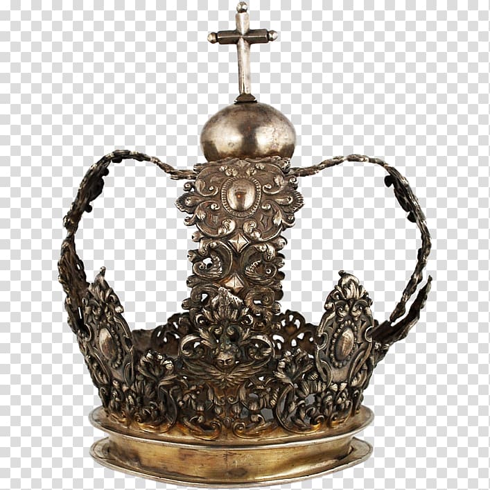 Cross and Crown Antique Shop Silver, silver crown transparent background PNG clipart