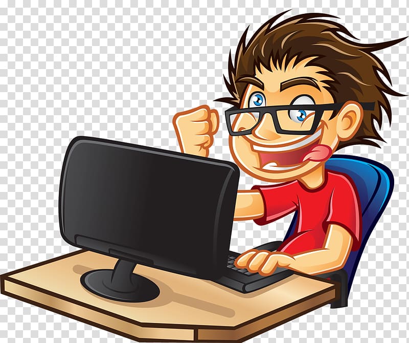 people who play computer transparent background PNG clipart