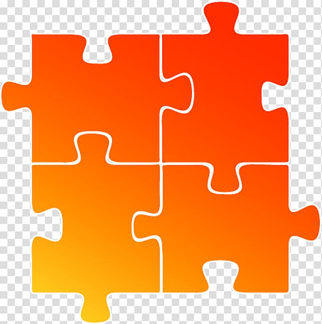 Jigsaw Puzzle Pieces, Orange., transparent background PNG clipart