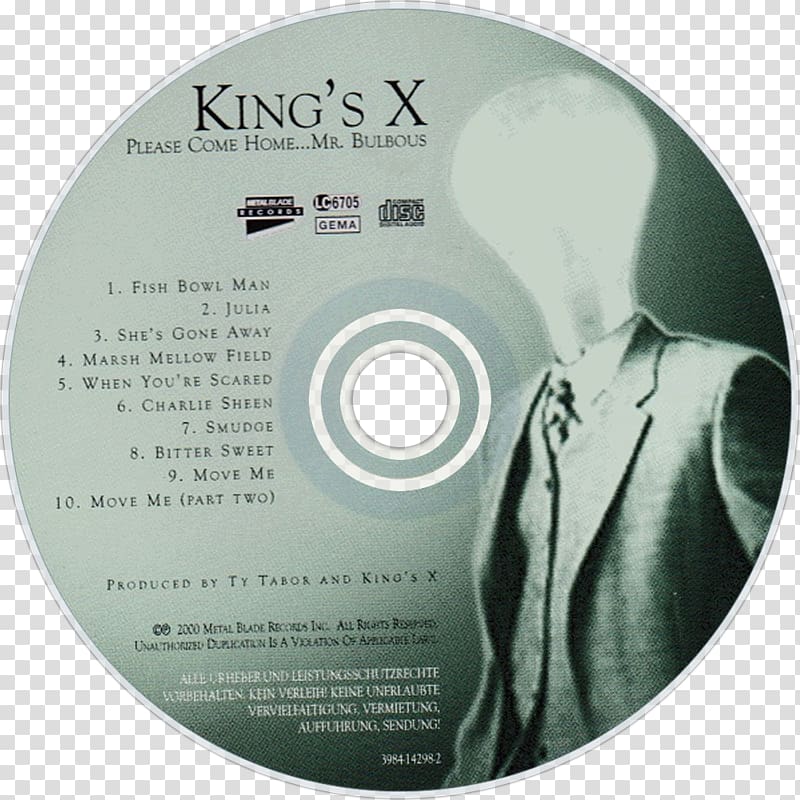 Compact disc Please Come Home... Mr. Bulbous King's X Music Television, Kayin State transparent background PNG clipart