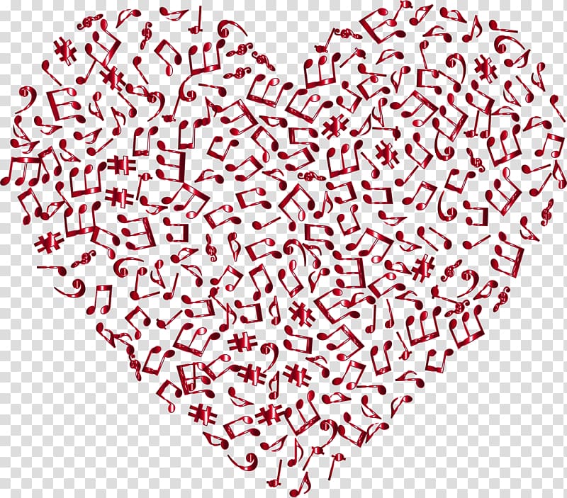 Musical note Heart , Background music transparent background PNG clipart