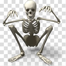 sitting human skeleton illustration, Spooky Skeleton transparent background PNG clipart