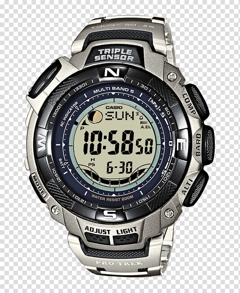 Pro Trek Casio Wave Ceptor Watch Radio clock, watch transparent background PNG clipart