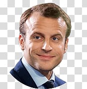 man wearing blue suit illustration, Emmanuel Macron Smiling transparent background PNG clipart