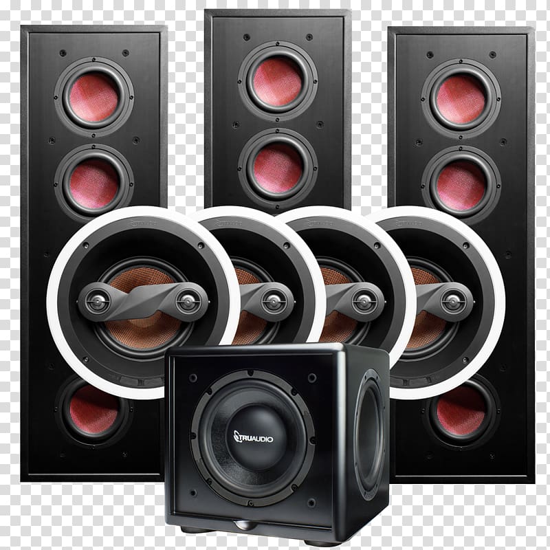 Subwoofer Loudspeaker Stereophonic sound Home Theater Systems, home theatre sound setup transparent background PNG clipart