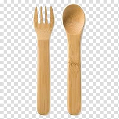 Wooden spoon Fork Knife, Wooden fork with small spoon transparent background PNG clipart