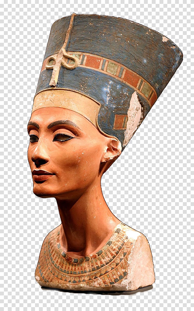 Egyptian figurine, Thutmose Amarna Nefertiti Bust Ancient Egypt Faiyum, tupac transparent background PNG clipart