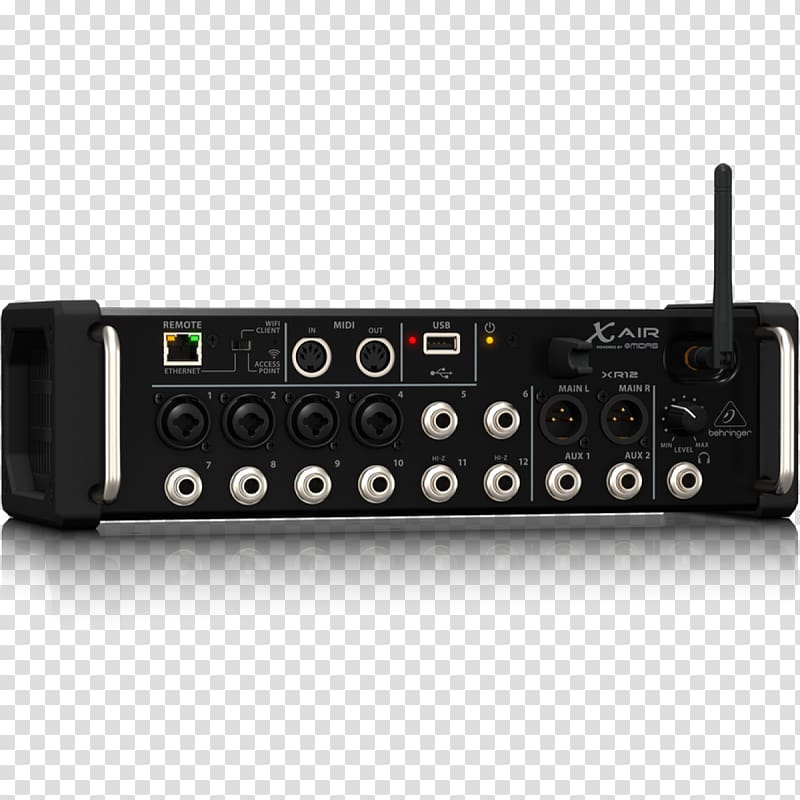 Microphone Audio Mixers Behringer X Air XR12 Digital mixing console Behringer X Air XR18, microphone transparent background PNG clipart