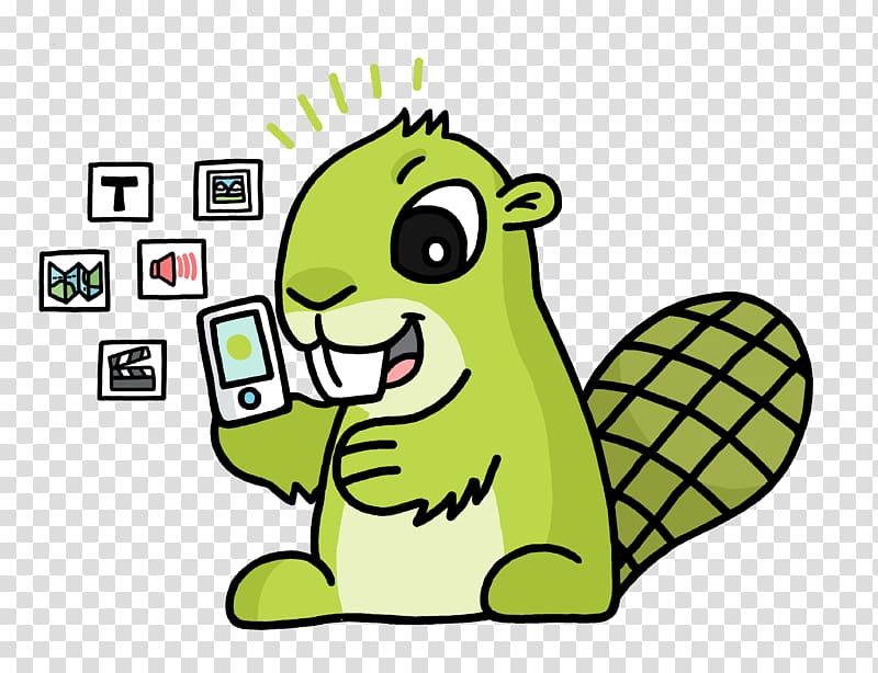 green squirrel , App Beaver Adsy transparent background PNG clipart