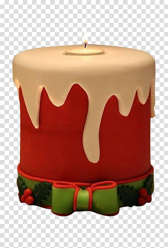 Christmas cake Birthday cake Mousse Candle, Christmas cake candle transparent background PNG clipart