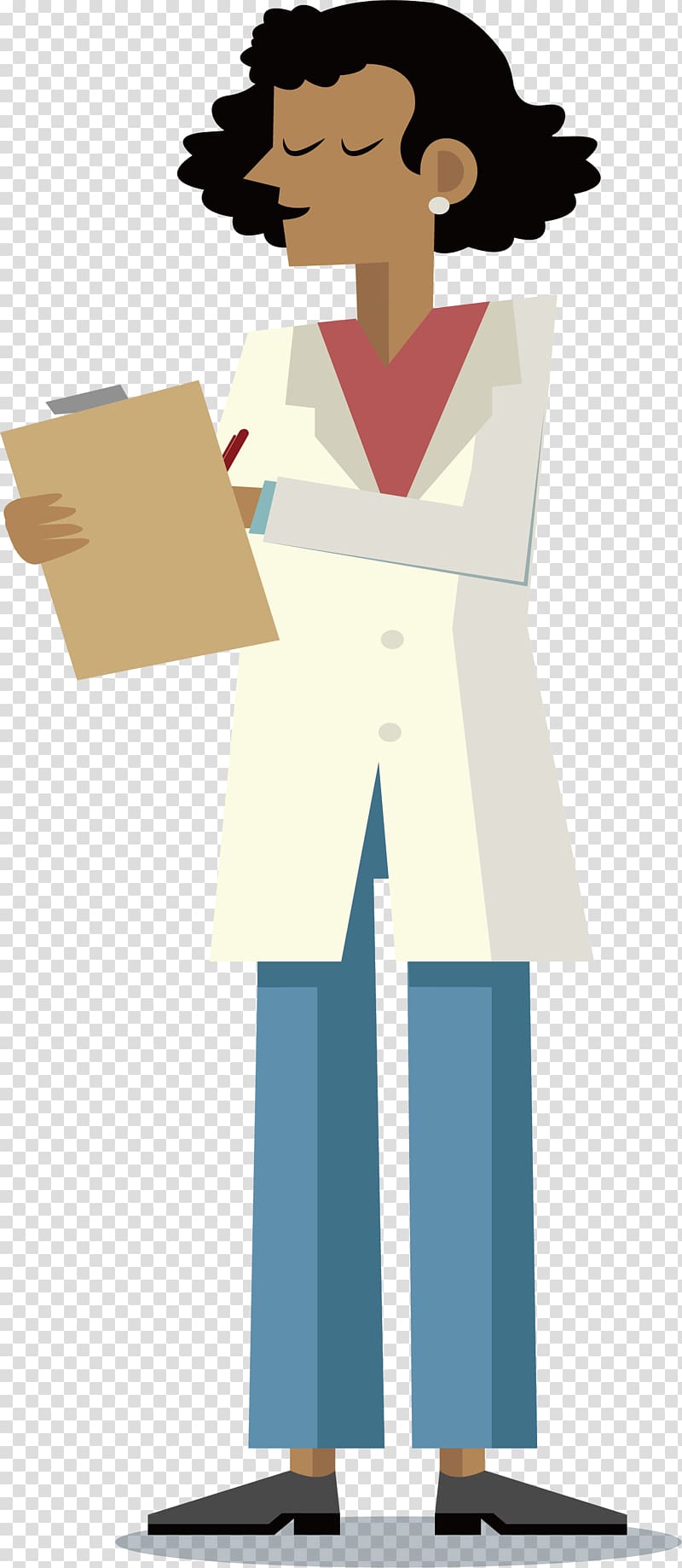 Physician Woman Illustration, A doctor who writes cases transparent background PNG clipart