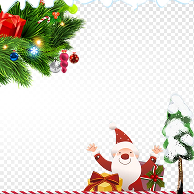 Christmas tree Santa Claus Gift, Cute smiling elderly background Christmas transparent background PNG clipart