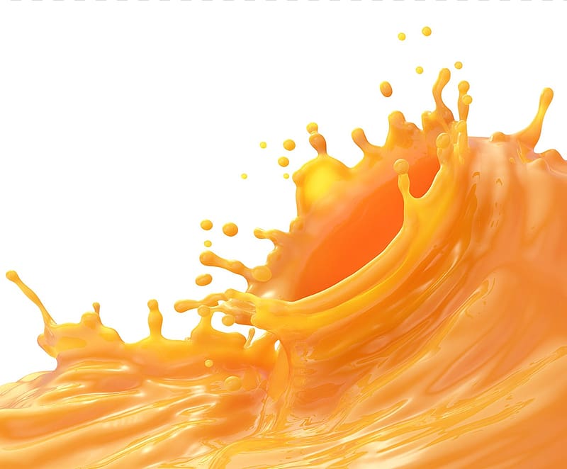 orange liquid splatter illustration, Orange juice Liquid, Orange juice juice splash effect element transparent background PNG clipart