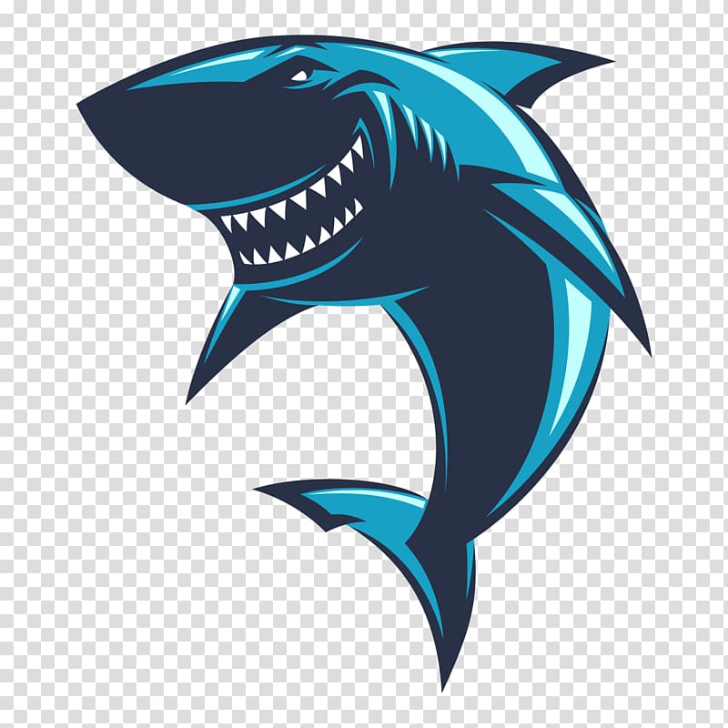blue and gray shark illustration, Shark Logo , shark transparent background PNG clipart