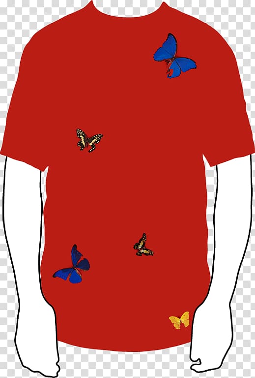 T-shirt For the Love of God Artist, red butterfly transparent background PNG clipart