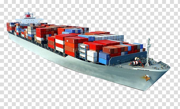 Container ship Maritime transport Cargo ship, A cargo ship filled with colored boxes transparent background PNG clipart